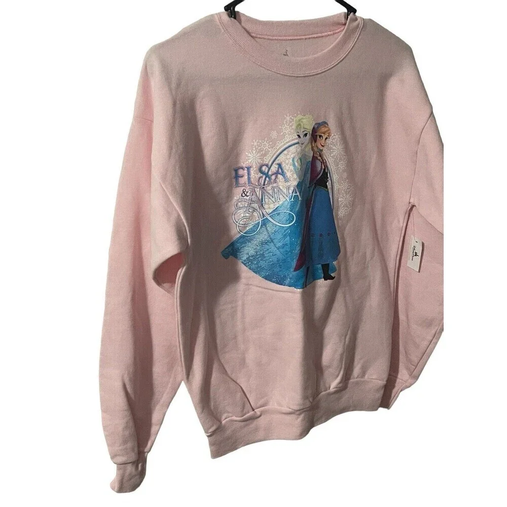 Disney Parks Frozen Elsa Anna Pullover Pink Sweatshirt for Girls X-Large 14-16